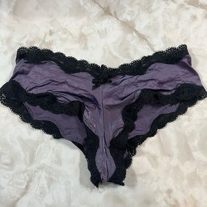 Victorias Secret Purple Silk Lace Cheeky Panty Small